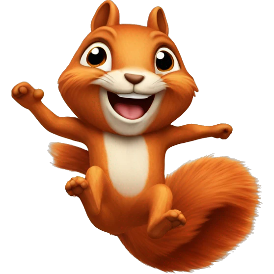 jumping orange burnt squirrel emoji