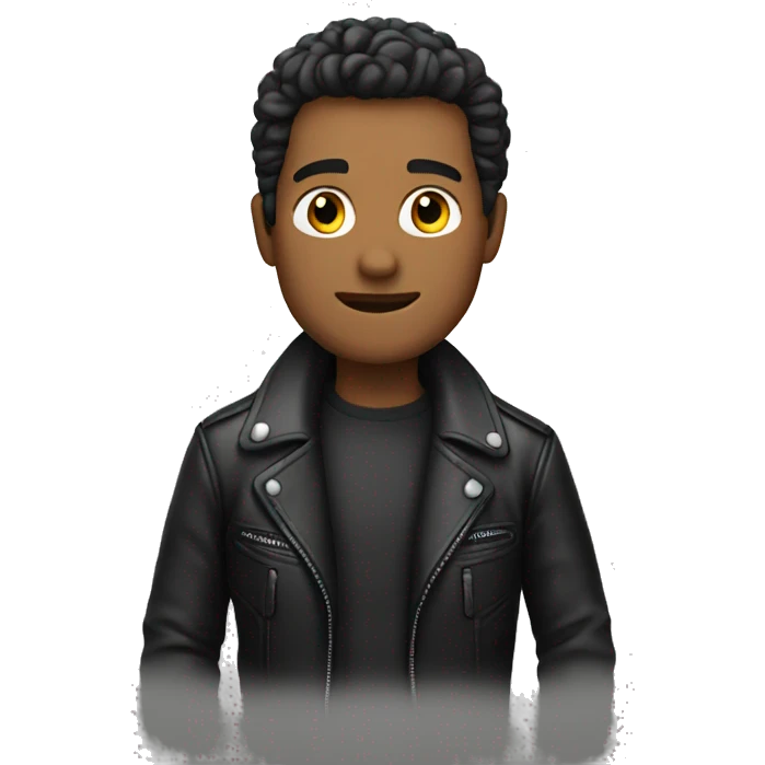 a man wearing a leather jacket emoji