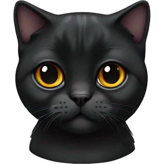 scottish fold black cat emoji