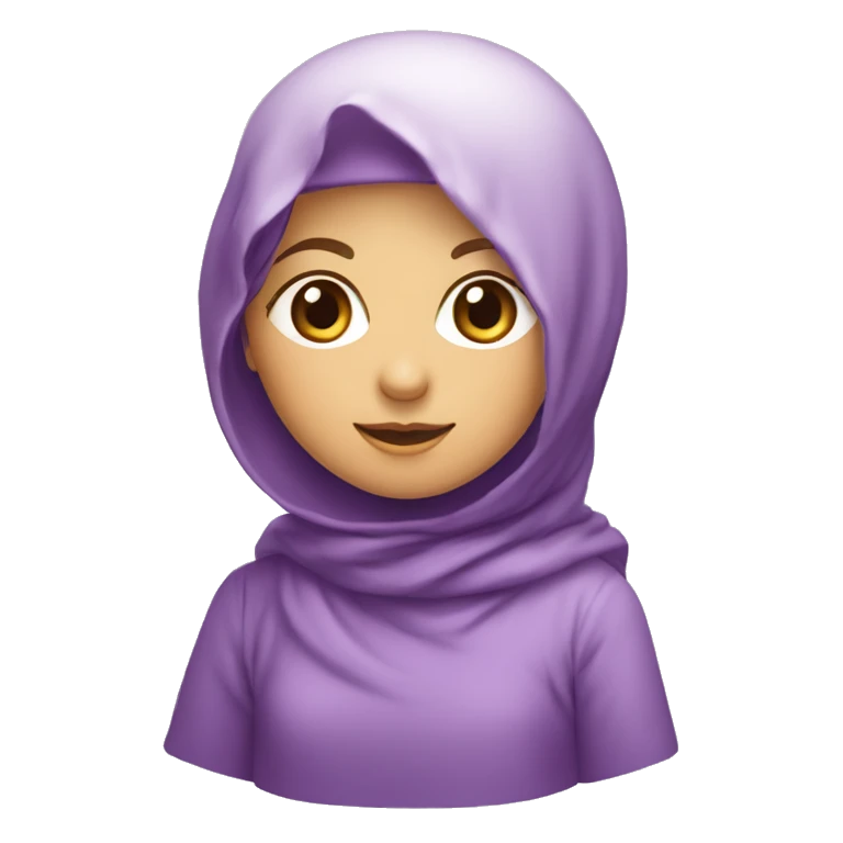 Une fille avec le voile islamique et une robe violette emoji