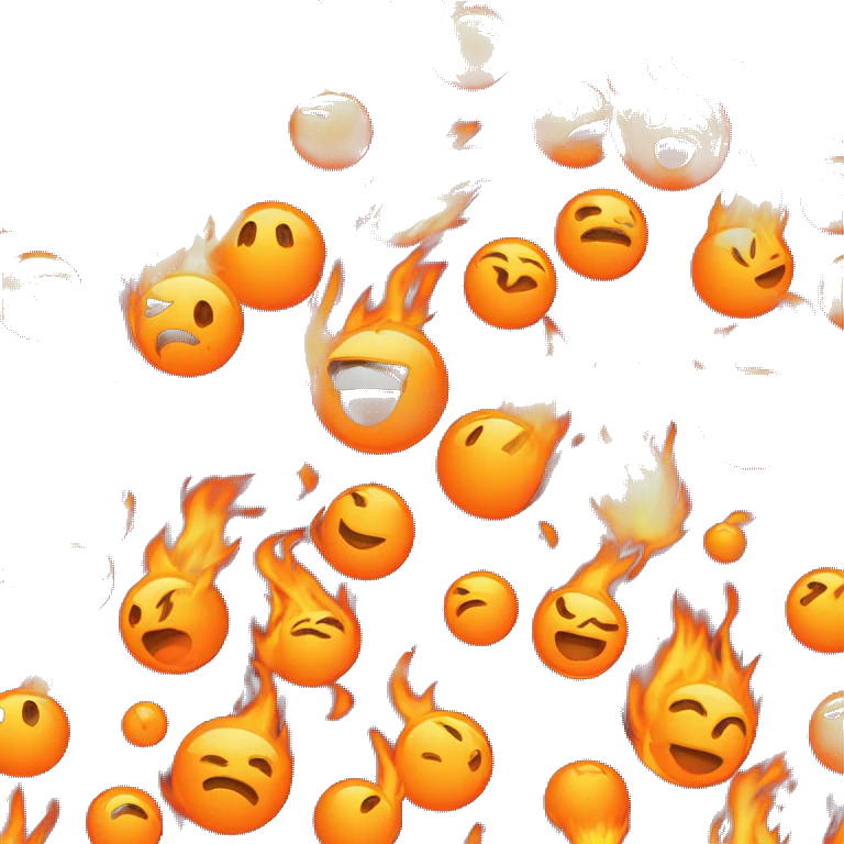 orange ball on fire flying through the air emoji