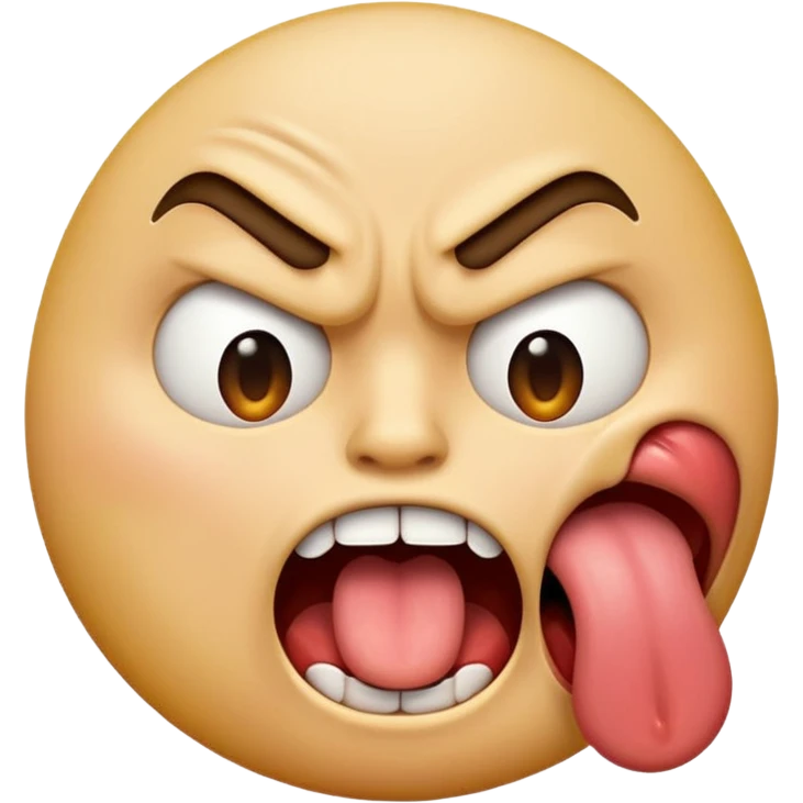 Emoji choking himself angrily  tongue sticking out emoji