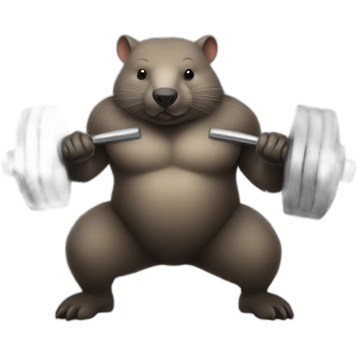 a wombat lifting weights emoji