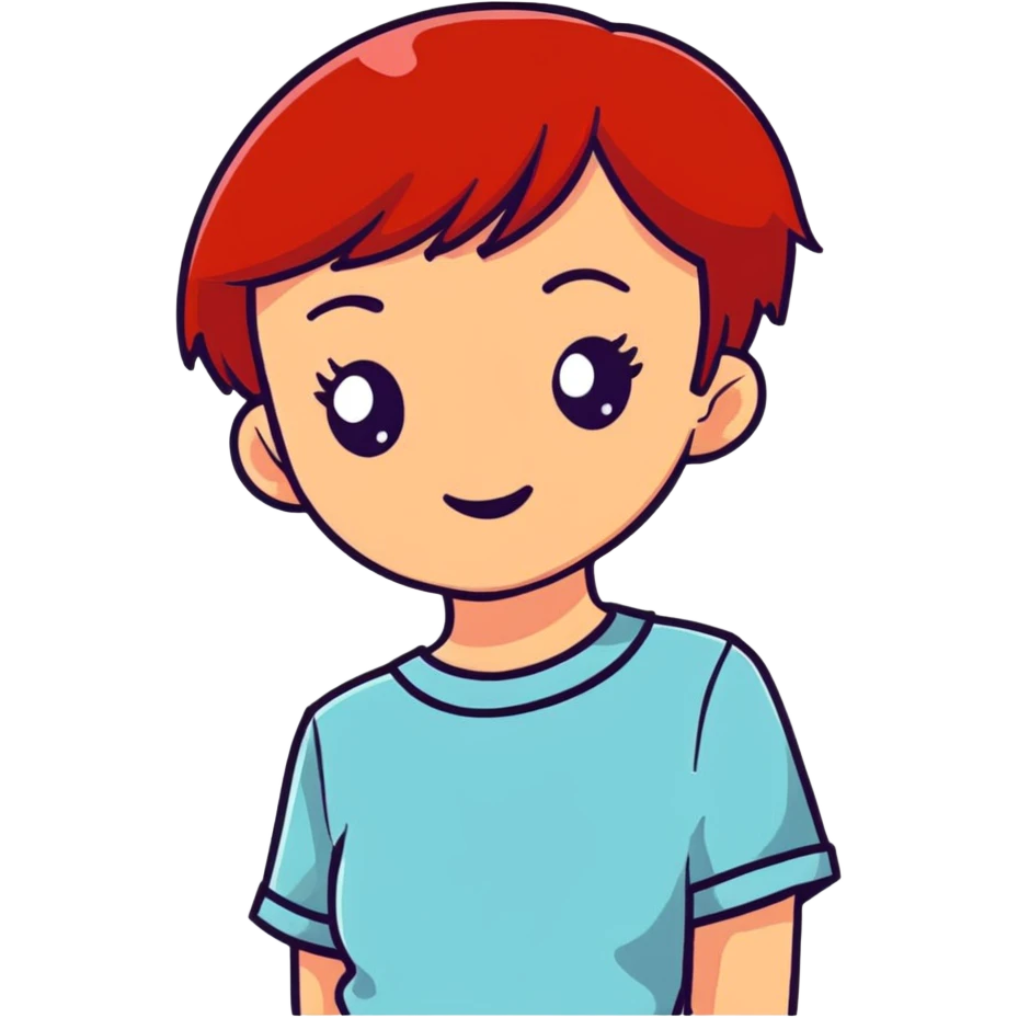 Light skin more cream color skin girl red short hair  emoji