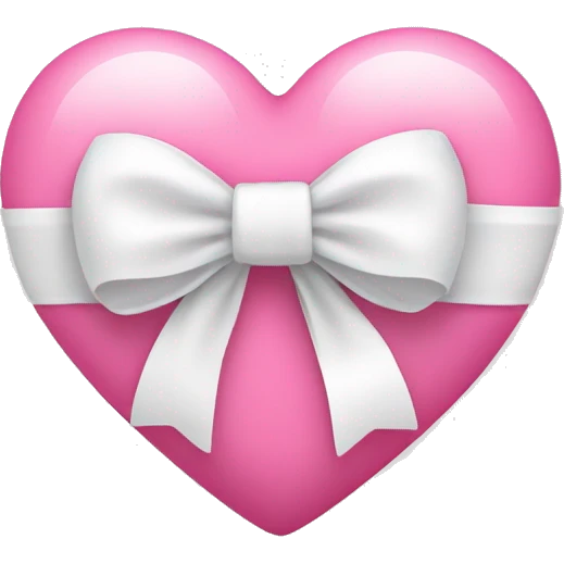Pink heart with white bow  emoji