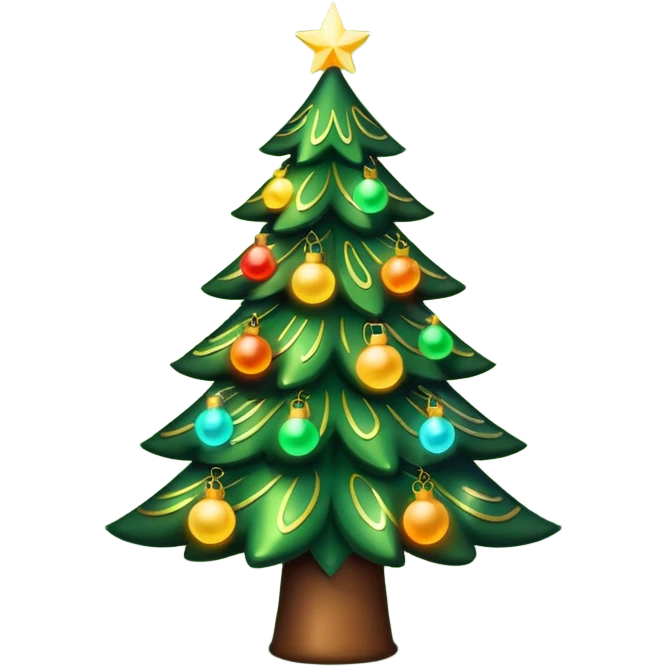 Lit Xmas tree emoji