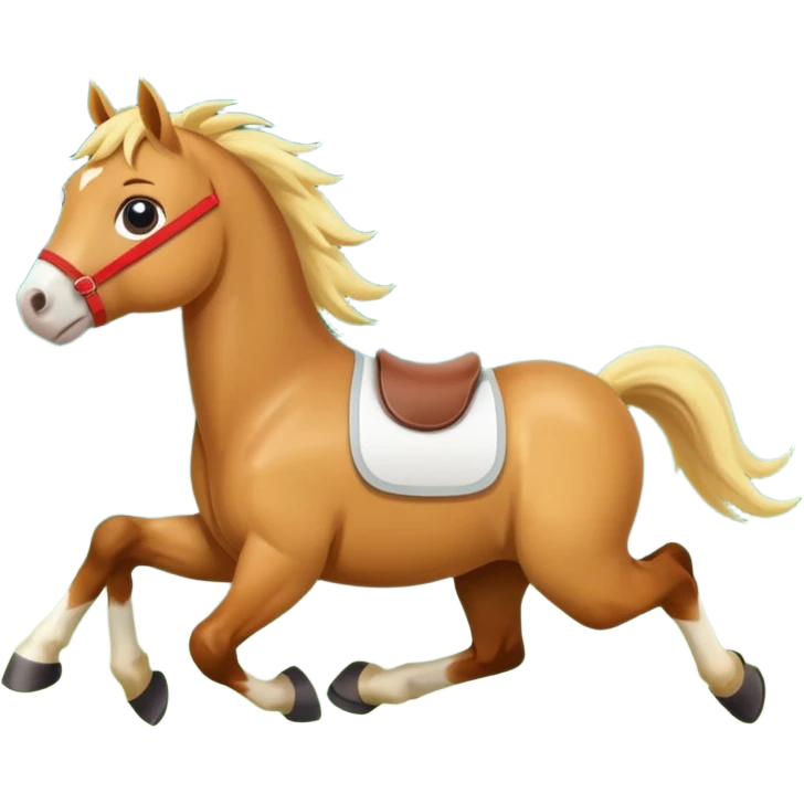 cute horse running on the grass with 2026 year label emoji