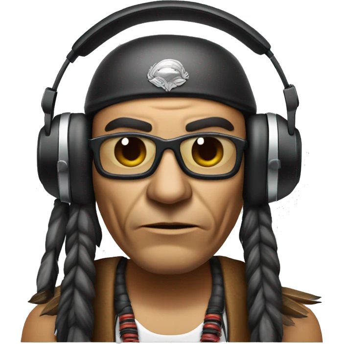 Indian chief bobber sagebrush with headset on emoji