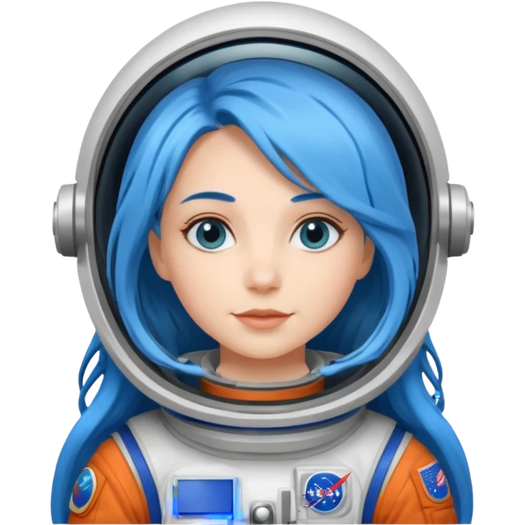 Female astronaut with long blue hair emoji
