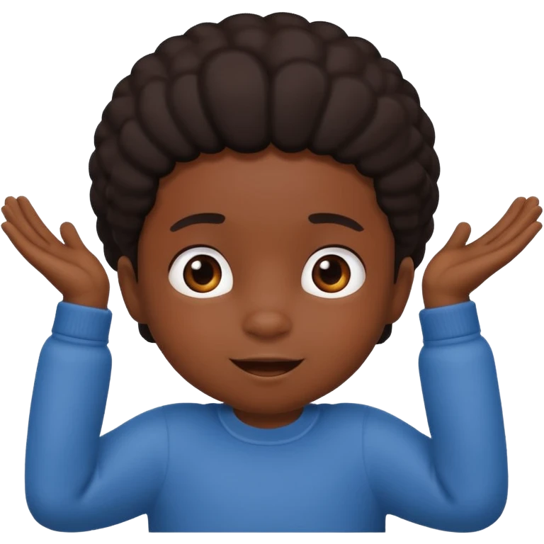 little black person playful pose round features emoji