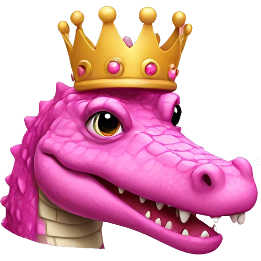 Pink crocodile wearing a crown emoji
