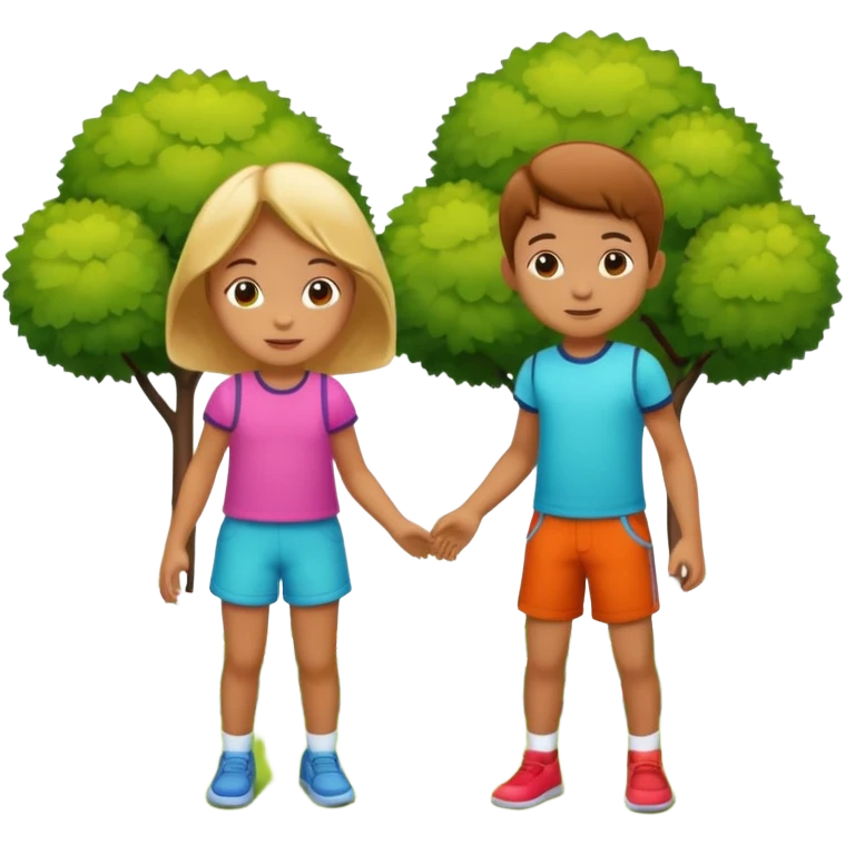 children playing in the garden emoji