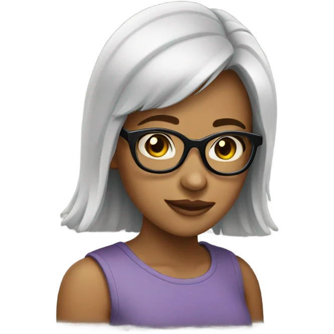 Girl with classes black emoji