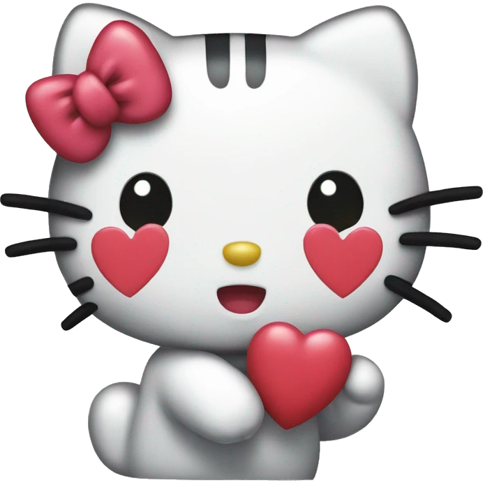 hello kitty with heart emoji