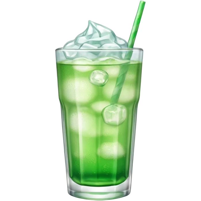 Japanese cream soda green on a glass with ice emoji