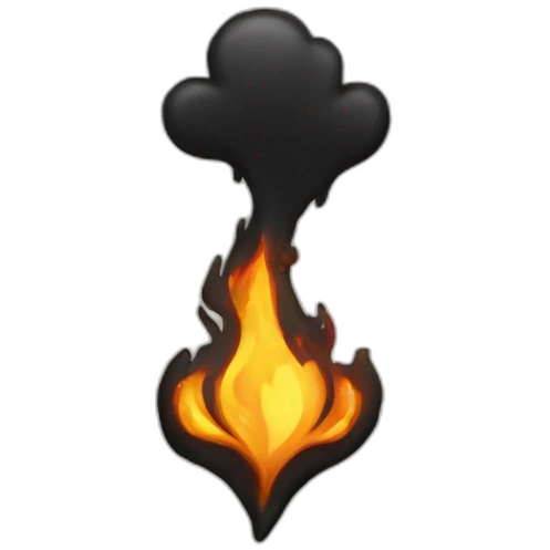 Coeur noir dans le feu emoji