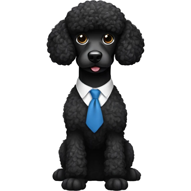 Black poodle office worker emoji