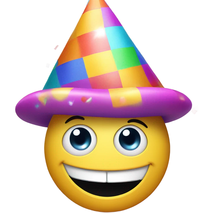 A face wearing a party hat and laughing joyfully. emoji