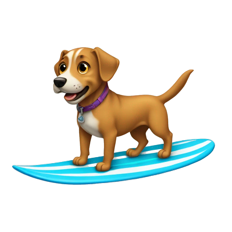 Perro surfeando  emoji