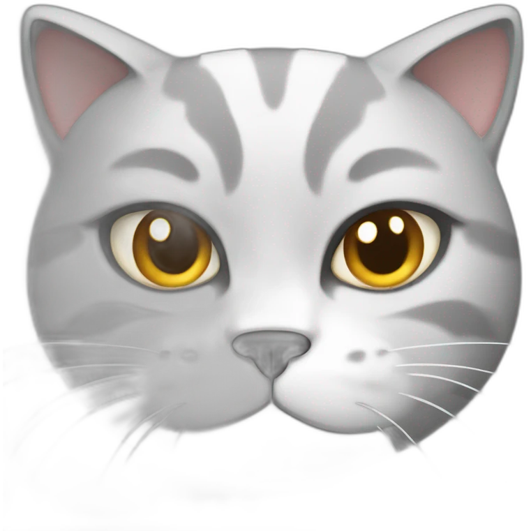 Angry fat light gray and white cat emoji