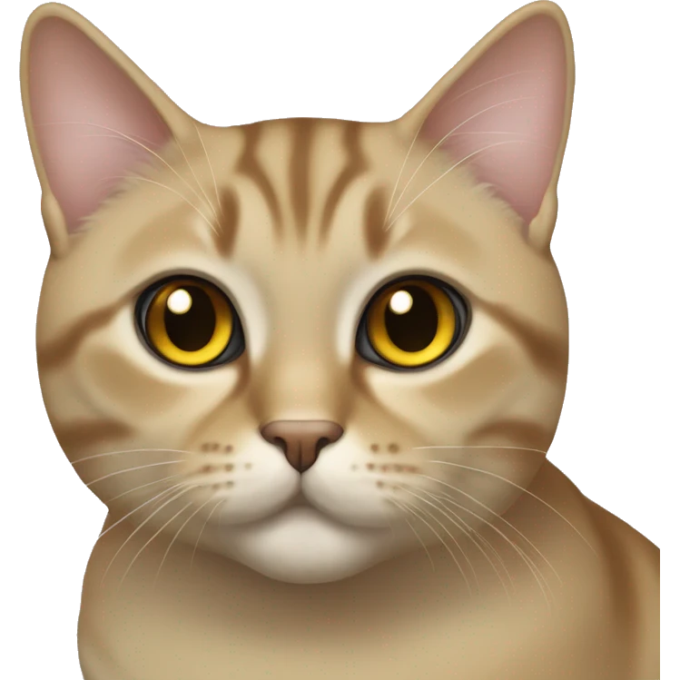 Golden with black tip British short hair cat with olive green eyes loafing emoji