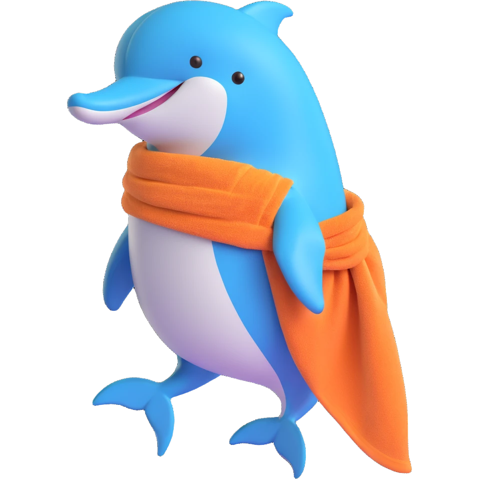 Delfín con toalla en la cintura  emoji