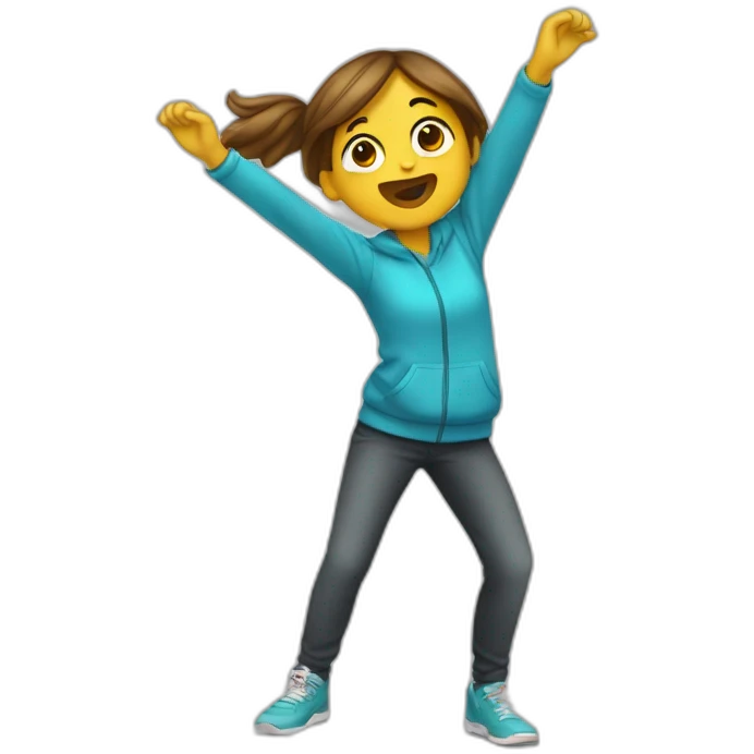 Fille qui fait un dab emoji