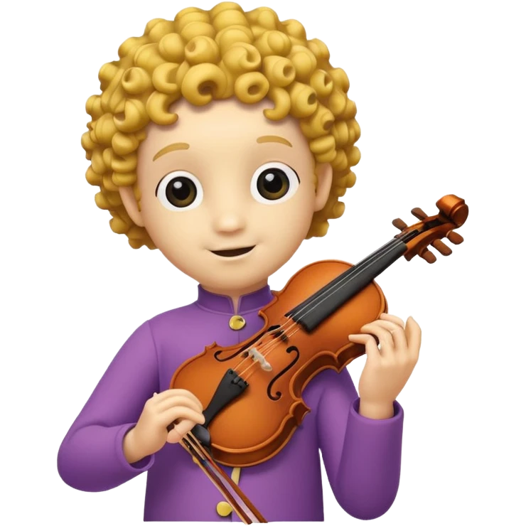 TELETUBBIE with a violin and curly hair  emoji