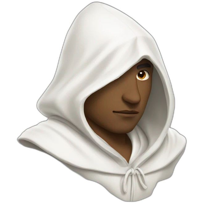man with white robes and hoods we don’t see its faxe emoji