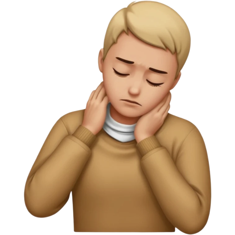 Forgive with your hands on your neck emoji
