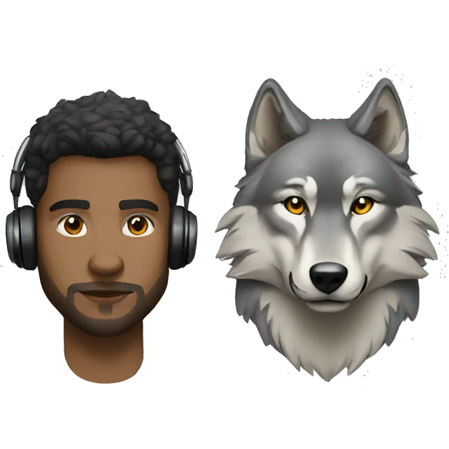 Wolf and dj emoji