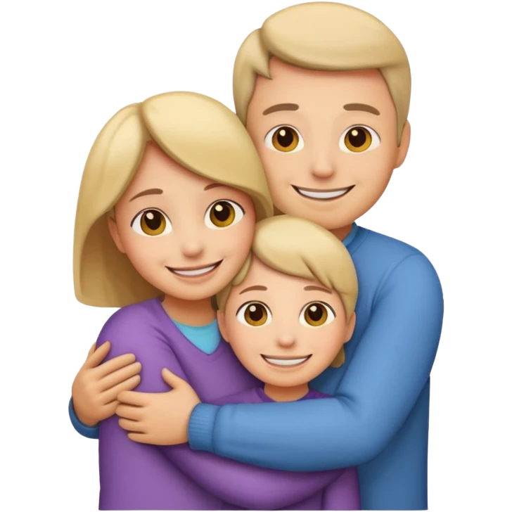 emoji de abrazar a papa y mama emoji