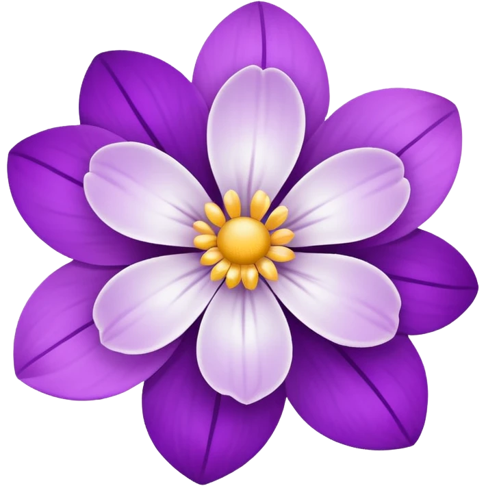 White flower and a purple flower emoji