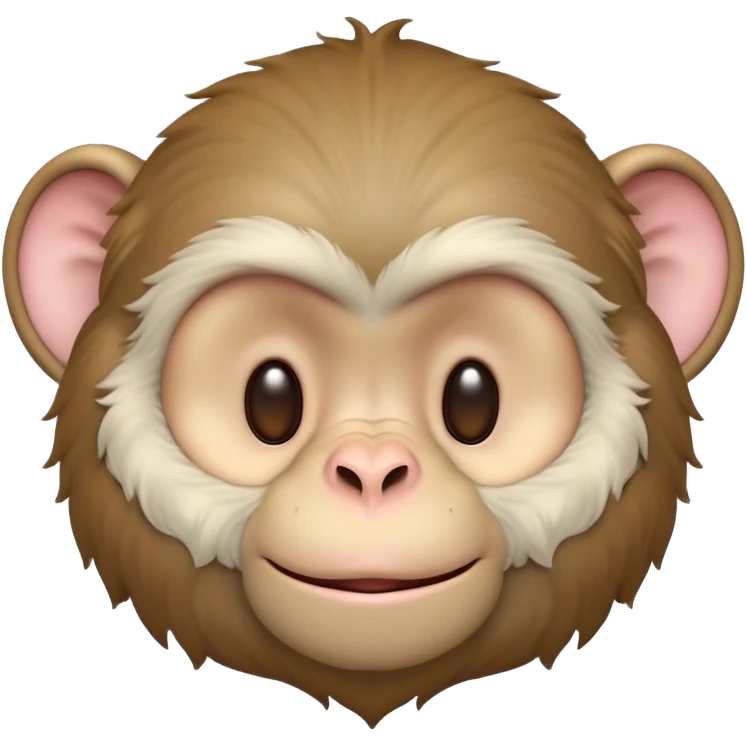 Beautiful and Majestic Cheeky Macaque Portrait Emoji, Head resting in a relaxed, contented smirk with eyes half-closed in a dreamy, playful slumber, showcasing soft, gently ruffled fur and a compact, agile build, Simplified yet exquisitely endearing features, highly detailed, glowing with a soft, radiant light, high shine, serene yet mischievous, stylized with an air of refined playful charm, soft glowing outline, capturing the essence of a beautiful and majestic macaque that embodies both cheeky humor and gentle elegance! emoji