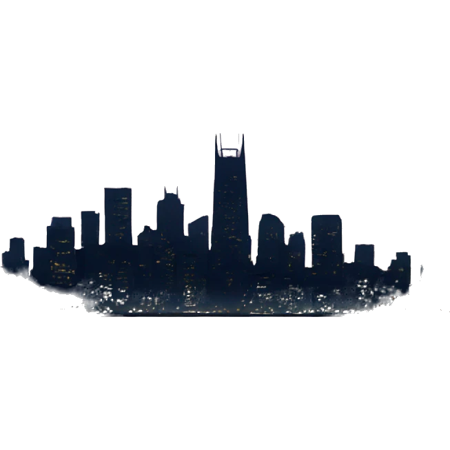 nighttime cityscape with silhouettes  emoji