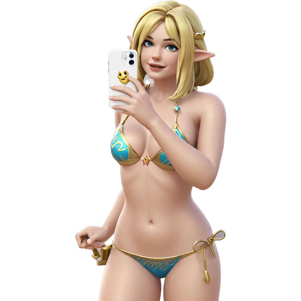 princess zelda beach selfie emoji