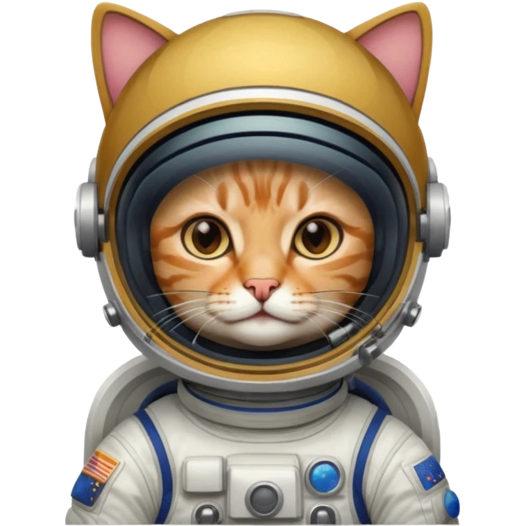 Astronaut with helmet closed rides cat emoji