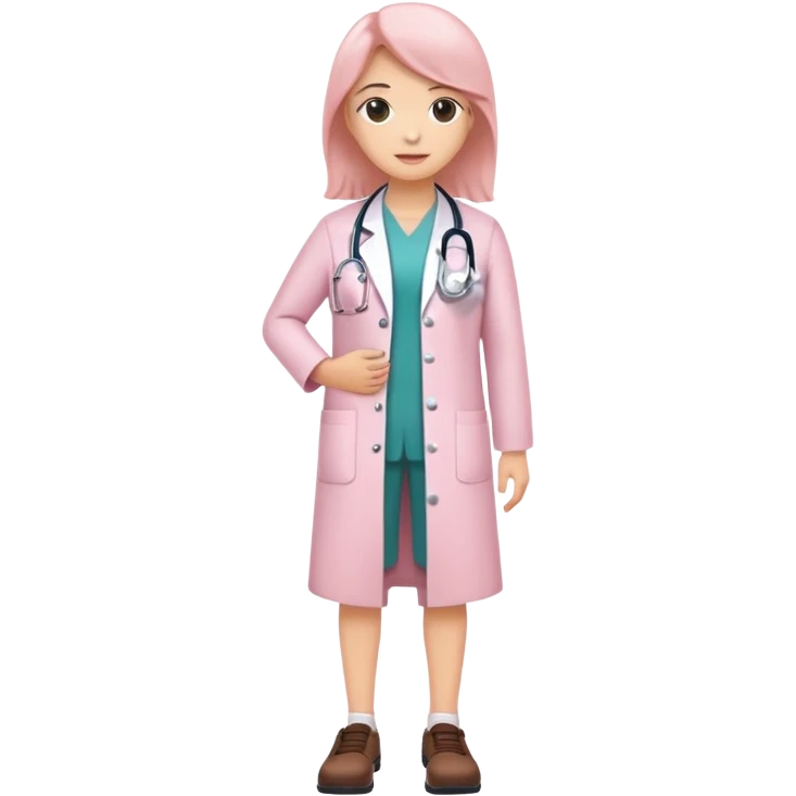 light pink doctor kasack, shoes  emoji