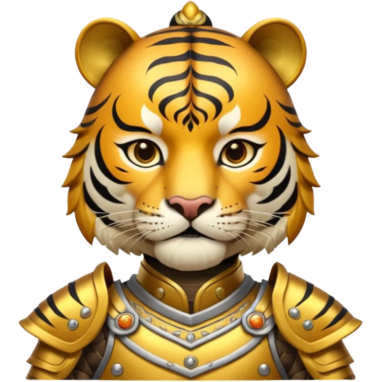 Ancient Chinese tiger warrior with traditional armor emoji
