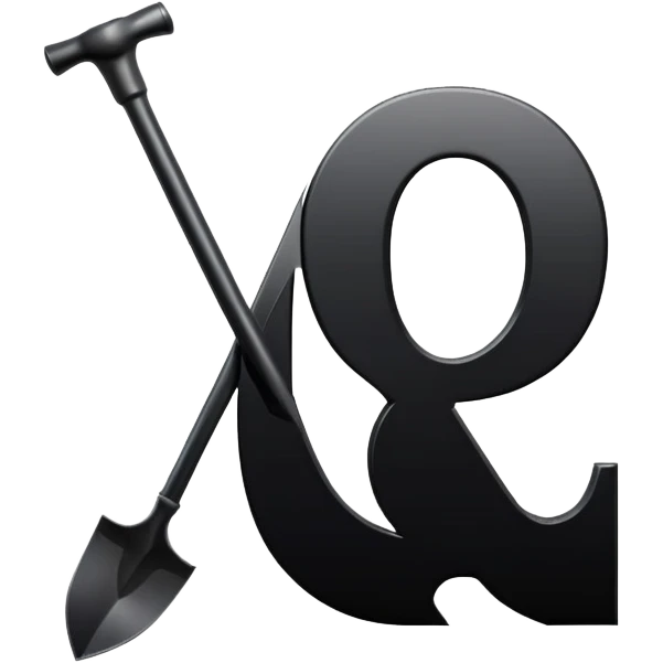 Capital Q letter in a black spade card suit symbol emoji