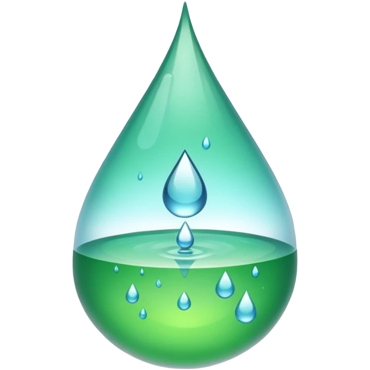 Transparent Clear Green Droplet (No background)(Inside droplet is nothing) emoji