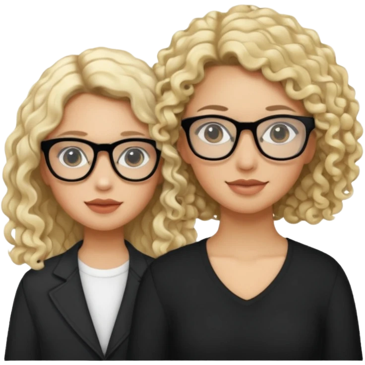 Hey can u make emoji Mother and daughter? Make the bother tan and blond and make the daughter 15 years old and pale w curly long black hair and black glasses emoji