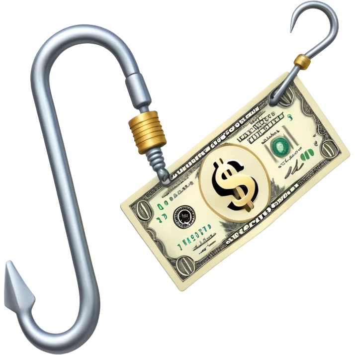 сделай крючок для удочки на который попался доллар emoji