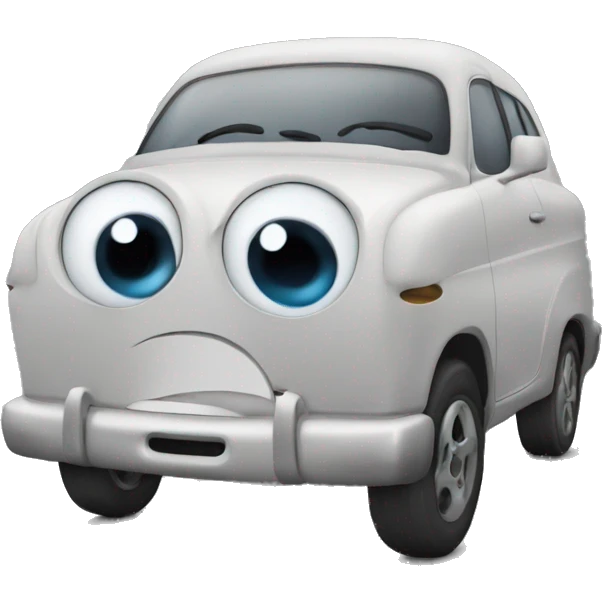 Car with crying eyes emoji