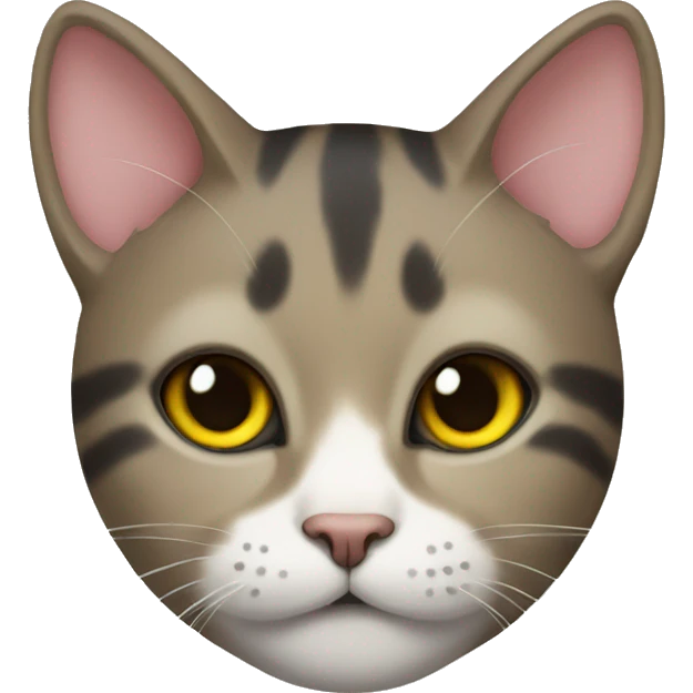 Cat with a cute bow and a yellow nose with black whiskers emoji