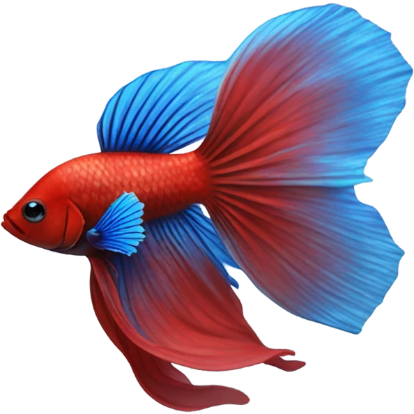 Red betta fish with blue on belly emoji