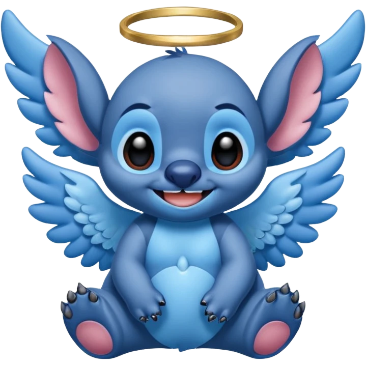 Stitch from lelo and stitch with an angel halo emoji