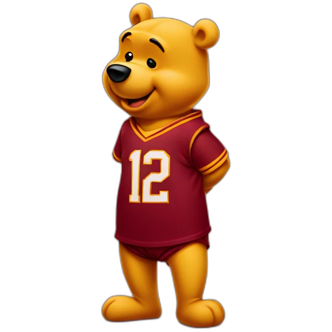 Winnie-the-Pooh wearing red cleveland cavaliers jerssey emoji