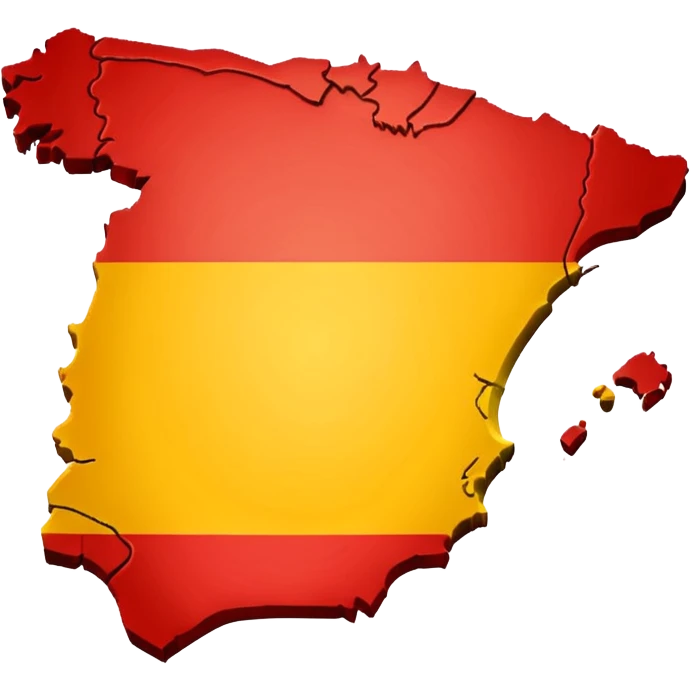 simple map of Spain (the country) in red and yellow emoji emoji
