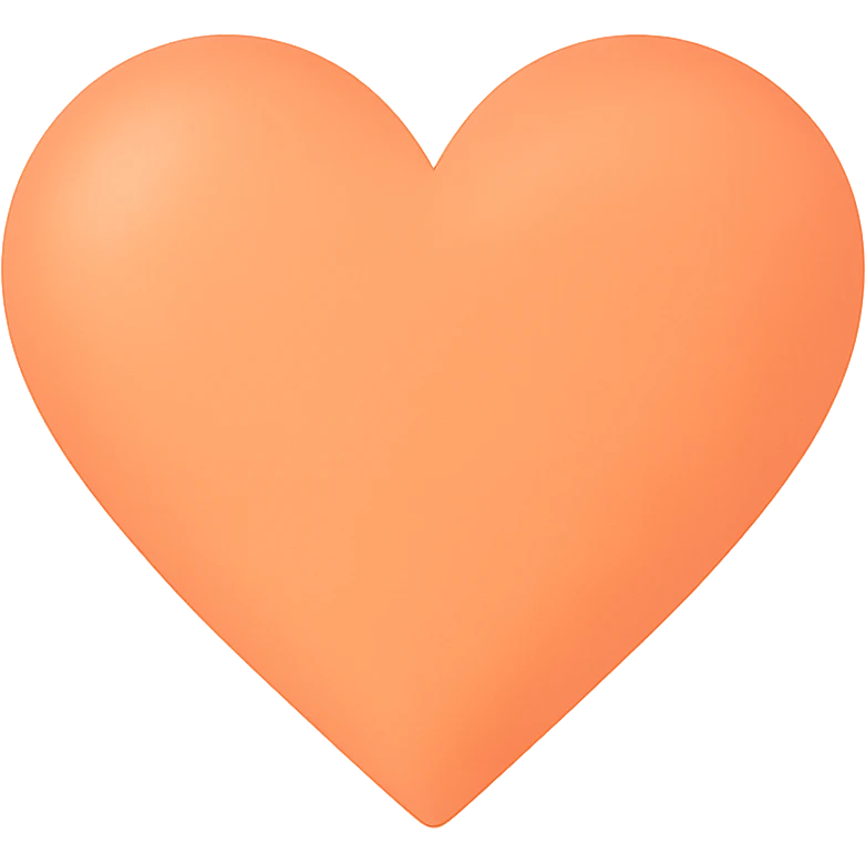 heart with a soft orange gradient, clean digital illustration emoji